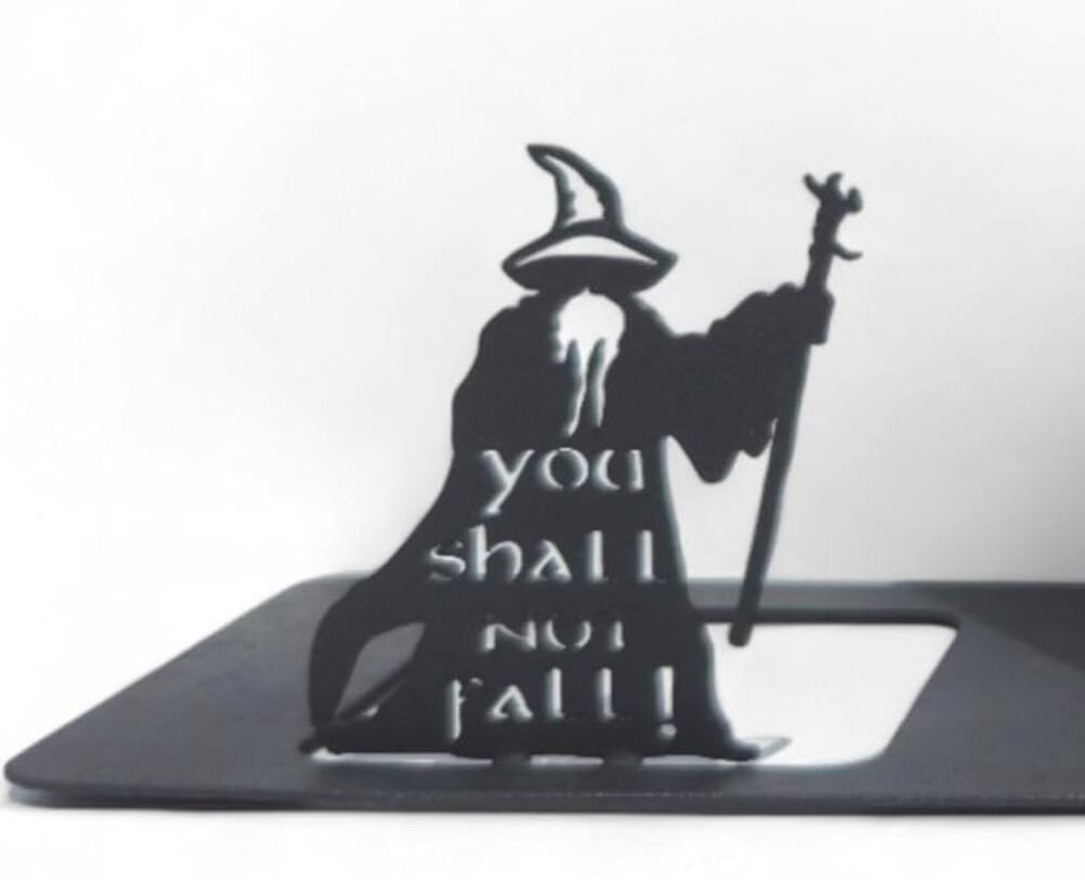 LOTR Metal Bookends Black Non Slip Book Ends Geek Shelf Decor Sturdy Steel